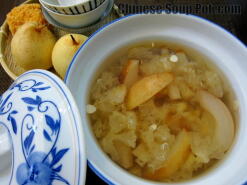 Double Steamed Asian Pear Almond Dessert Soup
