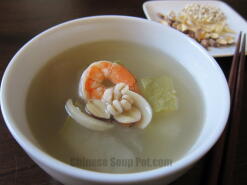 Winter Melon Lotus Seed Barley Shrimp Soup